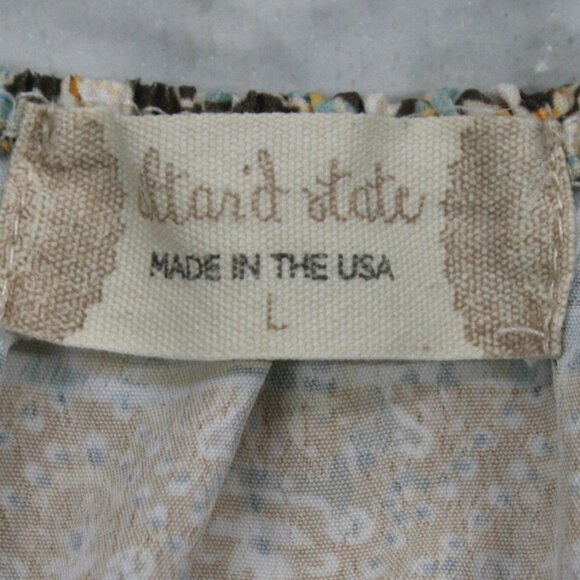 ALTAR'D STATE Top Tie Back Cropped Cut Out Detail Patchwork Fall Long Sleeve LG - Picture 5 of 14